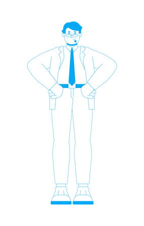 Businessman manager standing in pose  Illustration