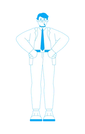 Businessman manager standing in pose  Illustration