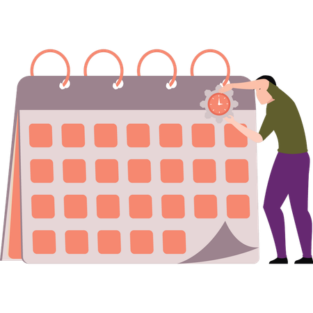 Businessman manages calendar events  Illustration