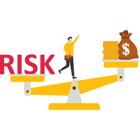 Businessman manages market risks  Illustration