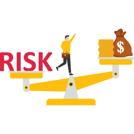 Businessman manages market risks  Illustration