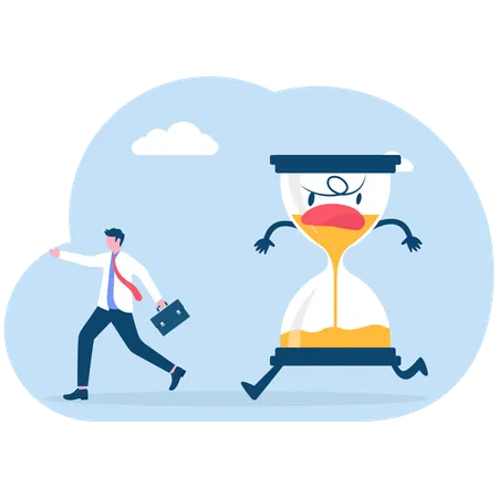 Businessman managing business deadlines  Illustration