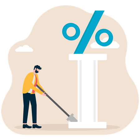 Businessman managing business percentage  Illustration