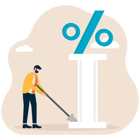 Businessman managing business percentage  Illustration