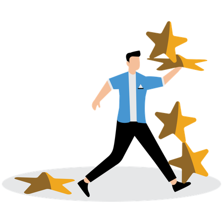 Businessman managing business star rating  Illustration