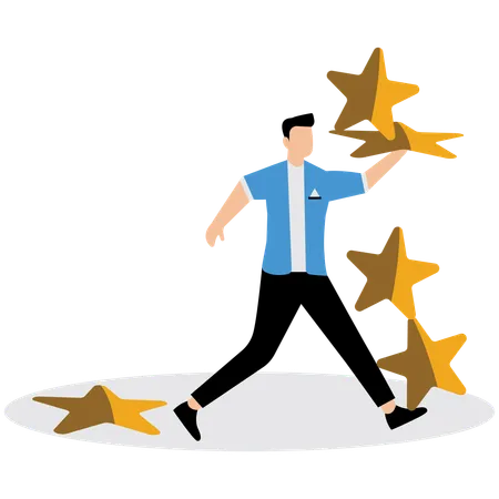 Businessman managing business star rating  Illustration