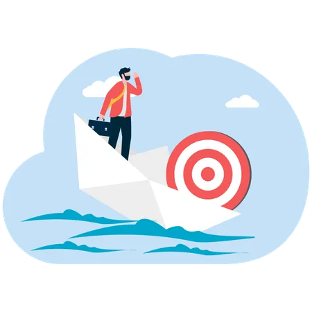 Businessman managing business target  Illustration