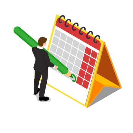 Businessman managing calendar Illustration
