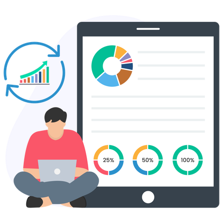 Businessman managing company budget  Illustration