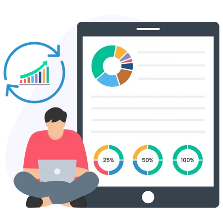 Businessman managing company budget  Illustration