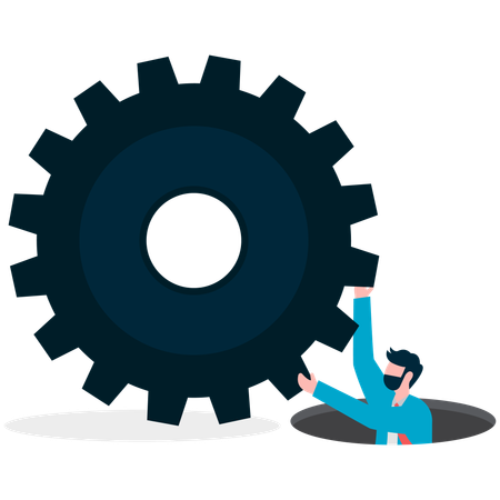 Businessman managing crisis  Illustration