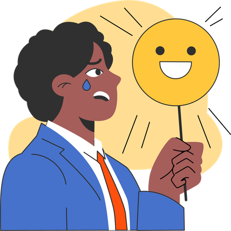 Businessman managing emotion  Illustration