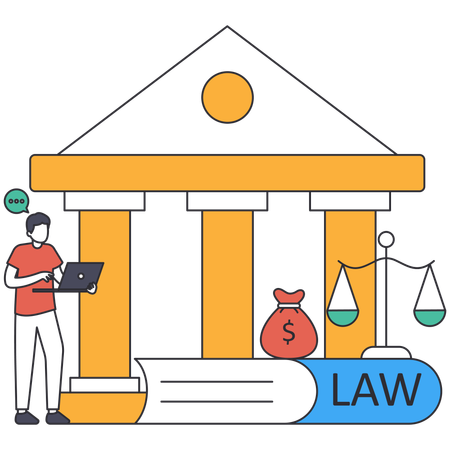 Businessman managing legal laws  Illustration