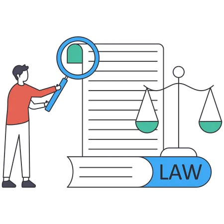 Businessman managing legal laws  Illustration