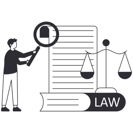 Businessman managing legal laws  Illustration