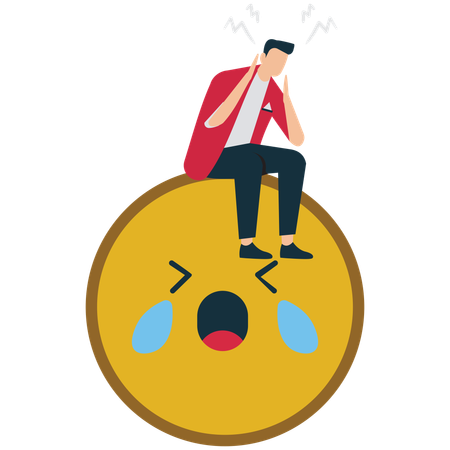 Businessman managing Negative Emotions at Work  Illustration