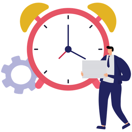 Businessman managing time to success  Illustration
