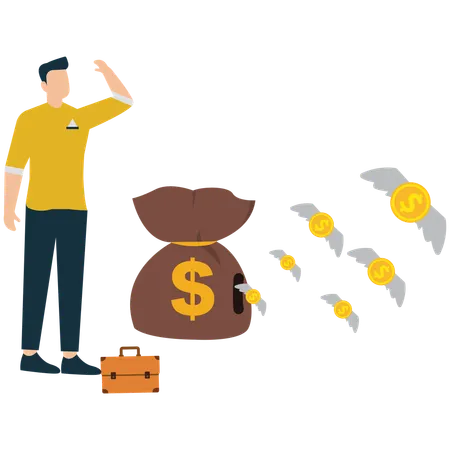 Businessman managing Wealth  Illustration