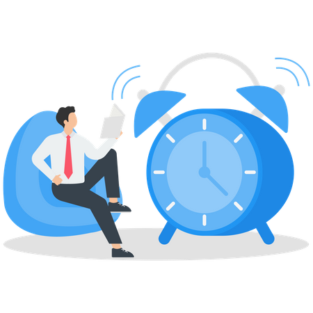 Businessman managing work and life time  Illustration