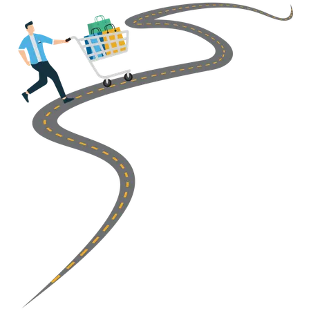 Businessman Mapping Customer Experience Journey  Illustration