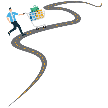 Businessman Mapping Customer Experience Journey  Illustration