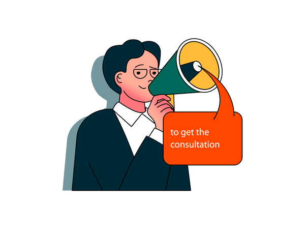 Businessman marketing to get consultation Illustration