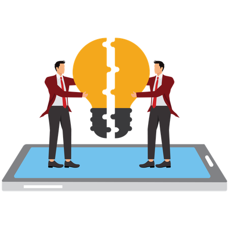 Businessman matching idea  Illustration