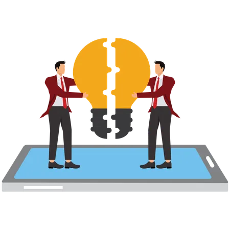 Businessman matching idea  Illustration