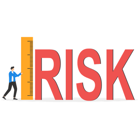 Businessman measure business risk Illustration