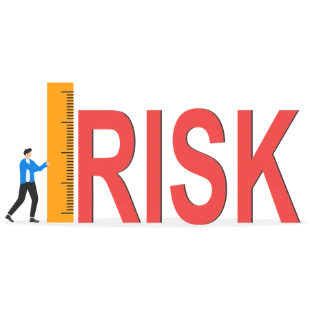 Businessman measure business risk Illustration