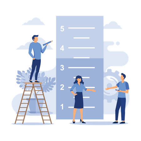 Businessman measure team quality  イラスト