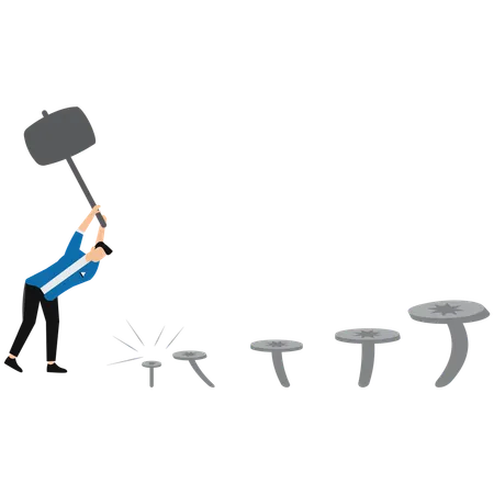 Businessman measures Skill levels growth  Illustration