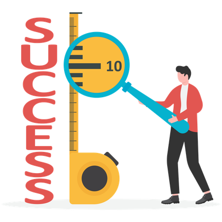 Businessman measuring business success  Illustration