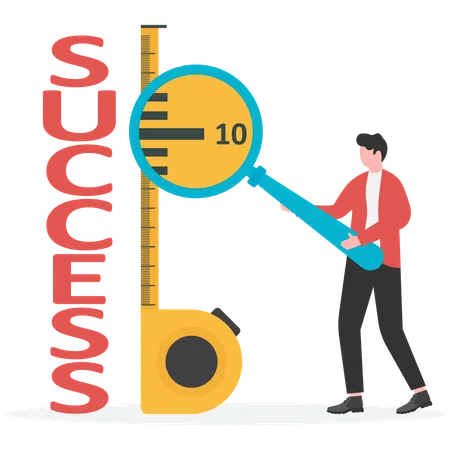 Businessman measuring business success  Illustration