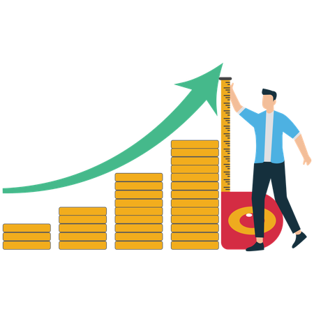 Businessman measuring Investment Performance  Illustration