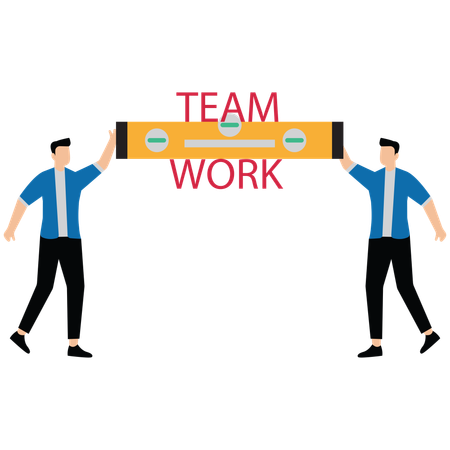 Businessman measuring of teamwork performance to increase  Illustration
