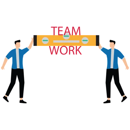 Businessman measuring of teamwork performance to increase  Illustration
