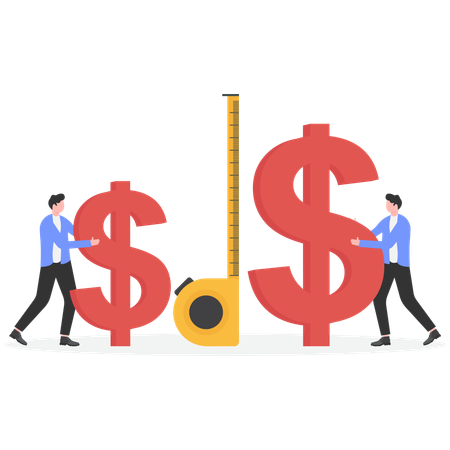 Businessman measuring performance and metrics  Illustration