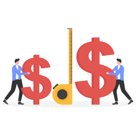 Businessman measuring performance and metrics  Illustration