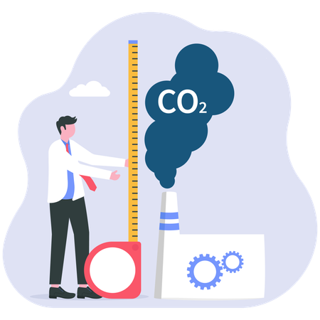 Businessman measuring pollution  Illustration