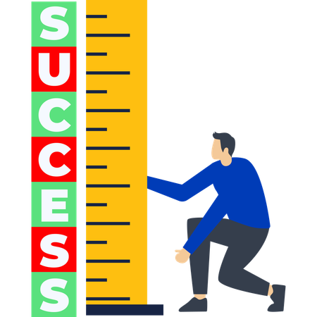 Businessman measuring success  Illustration