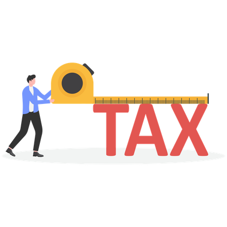 Businessman measuring tax  Illustration