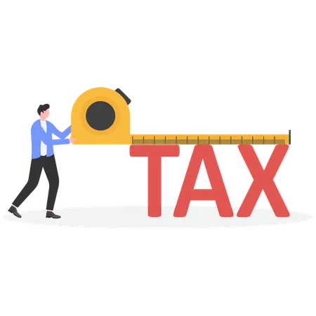 Businessman measuring tax  Illustration