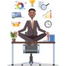 businessman meditating illustration