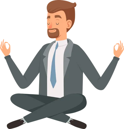 Businessman Meditating Illustration