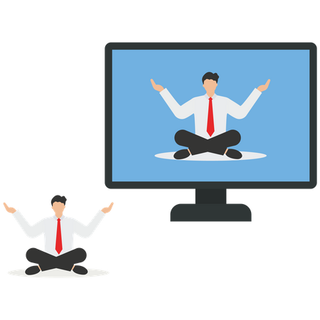 Businessman meditating  Illustration