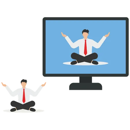 Businessman meditating  Illustration