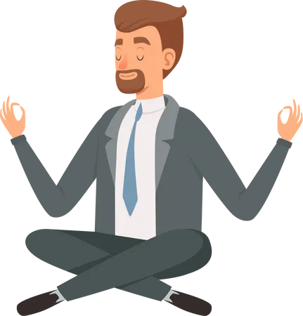 Businessman Meditating  Illustration