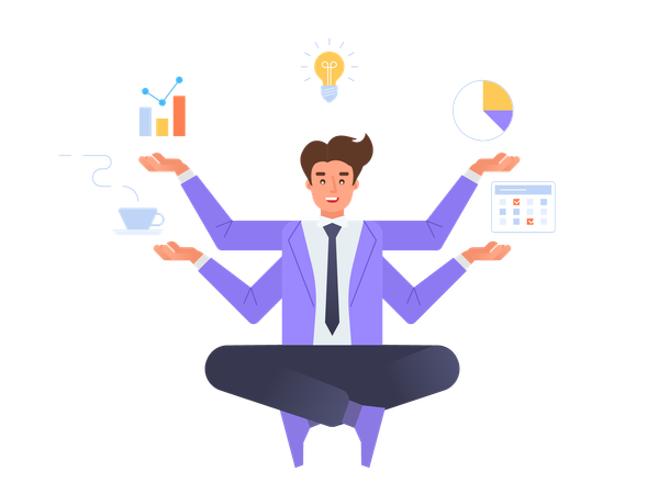 Businessman Meditating  Illustration