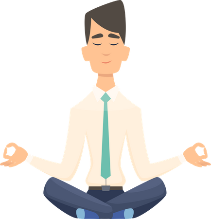 Businessman Meditating  イラスト
